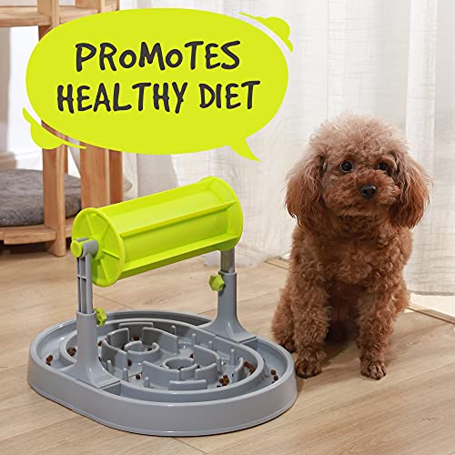  Dog Puzzle Toys For Smart Dogs Upgraded - Promotes Brain Stimulation And Healthy Eating - Slow Dispensing Food - No More Boredom - Adjustable Height For Medium/Large Dog