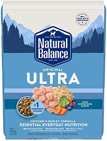  Natural Balance Original Ultra Chicken & Barley All Life Stages Dry Dog Food 11 Pound (Pack Of 1)