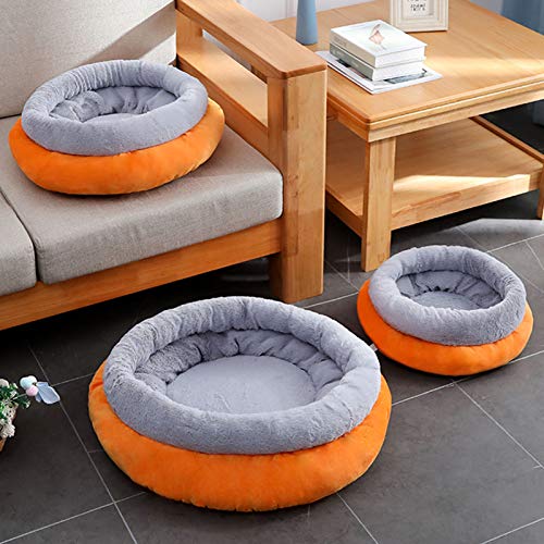  SONGBIRDTH Cat Round Litter Pad Small Dog Winter Sleeping Mat Anti-Slip Cattery Pet Supply,Breathable Cotton Blend,Removable Easy To Clean Sky Blue S