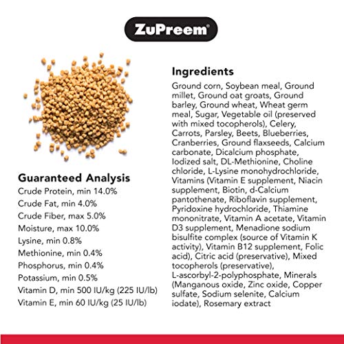  ZuPreem Natural Pellets Bird Food For Small Birds, 2.25 Lb (Pack Of 2) - Made In USA, Essential Nutrition For Parakeets, Budgies, Parrotlets