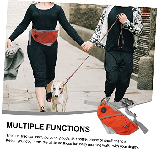  Ipetboom Pouches Treating Pouch Container Poop Portable Pet Dog Going Dispenser Nylon Convenient Waist Belt Adjustable Bag Waistband Strap Food Reward Snacks Orange Shoulder For Walking