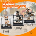  SHAINFUN Elevated Dog Bowls For Large Sized Dog,Raised Dog Bowl Stand Adjusable Height With Two 1.7L Stainless Steel Dog Food Bowls And Spill Proof Mat, Dog Bowls For Large And Medium Dogs.