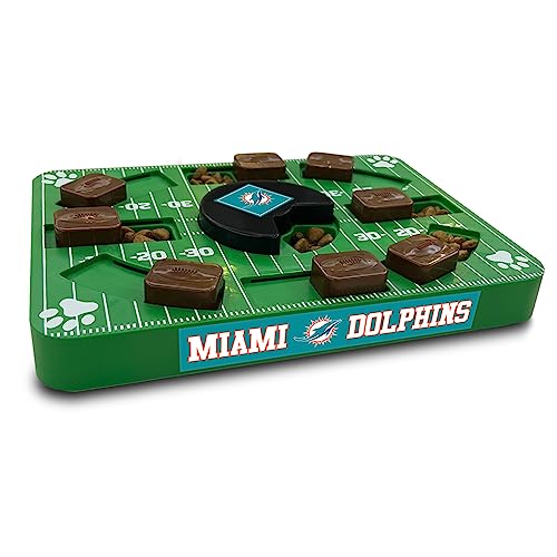  Pets First NFL Miami Dolphins Puzzle Toy, Puzzle Treat Dog Toy, Interactive Dog Treat Toy, Dog Puzzle