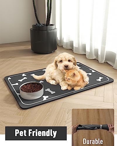  Pet Feeding Mat-Absorbent Dog Mat For Food And Water Bowl-No Stains Easy Clean Dog Food Mat-Quick Dry Dog Water Dispenser Mat-Puppy Supplies Dog Stuff-Dog Accessories Dog Water Bowl Mat