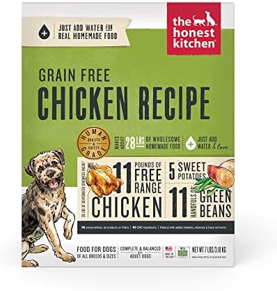  The Honest Kitchen Human Grade Dehydrated Grain Free Dog Food – Complete Meal Or Dog Food Topper – Chicken 10 Lb (makes 40 Lbs)