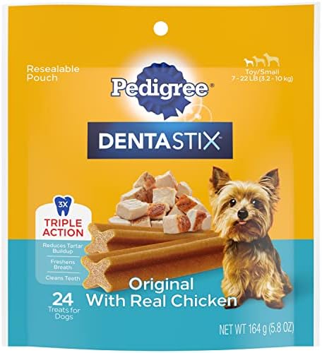  PEDIGREE DENTASTIX Toy/Small Dog Dental Treats Original Flavor Dental Bones, 1.11 Lb. Pack (84 Treats)
