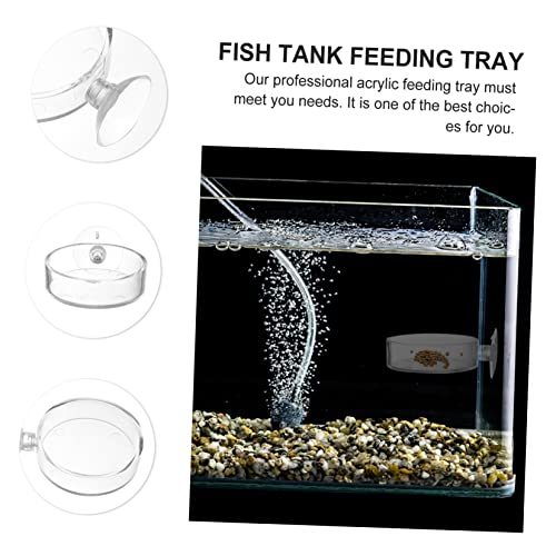  EVANEM 5pcs Aerial Feeding Bowl Vessel Tools Auto Feeder Fish Feeding Cup Acrylic Fish Feeder Fish Tank Feeding Ring Shrimp Feeder Bowl Aquarium Fish Food Container Fish Feeder Food Plant