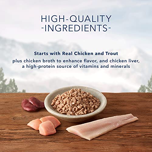  Blue Buffalo Wilderness Wild Delights High Protein Grain Free, Natural Adult Minced Wet Cat Food, Chicken & Trout 5.5 Oz Cans (Pack Of 24)