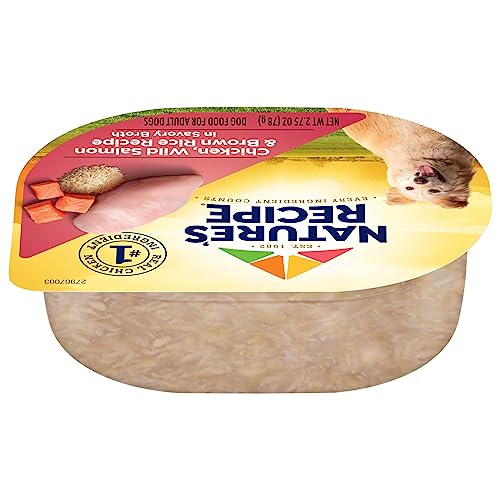  Nature's Recipe Wet Dog Food, Chicken & Wild Salmon In Broth Recipe, 2.75 Ounce Cup (Pack Of 12)