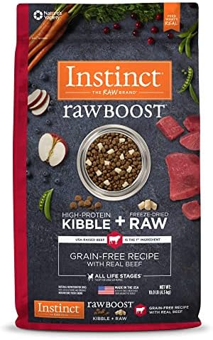  Instinct Raw Boost Grain Free Recipe With Real Beef Natural Dry Dog Food, 4 Lb. Bag