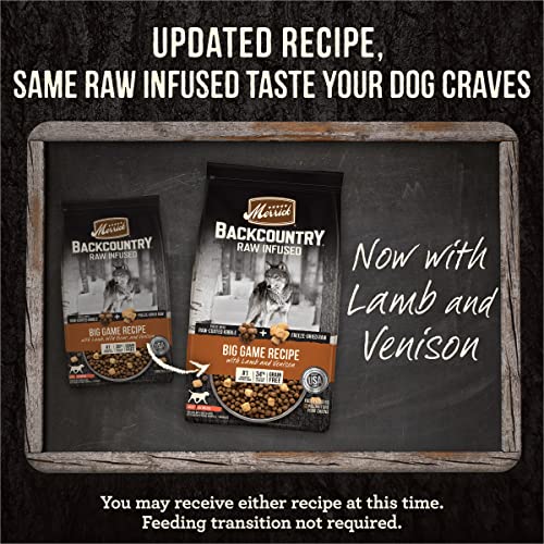  Merrick Backcountry Raw Infused Grain Free Dog Food, Big Game Recipe, Freeze Dried Dog Food - 20.0 LB Bag