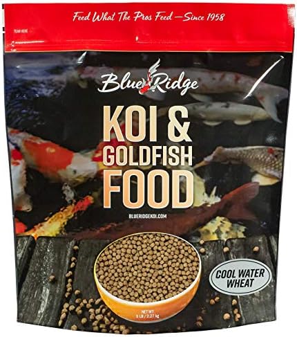 Blue Ridge Fish Food [2lb], Cool Water Wheat Formula Floating 3/16" Pellet, Koi And Goldfish