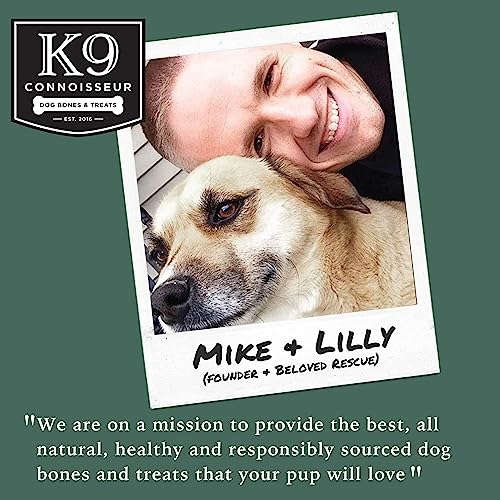  K9 Connoisseur Single Ingredient Dog Bones Made In USA For Large Breed Aggressive Chewers All Natural Long Lasting Meaty Mammoth Marrow Filled Bone Chew Treat Best For Dogs Over 50 LBS -Goliath 1 Pack