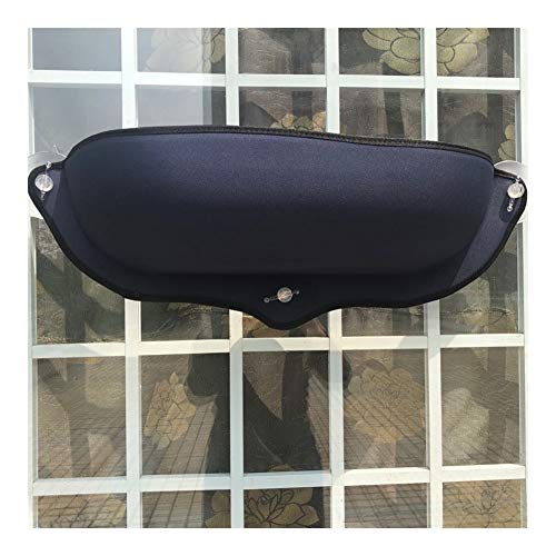  YangYan Cat Window Hammock With Strong Suction Cups Pet Kitty Hanging Sleeping Bed Comfortable Warm Ferret Cage Cat Shelf Seat Beds (Color : Black)