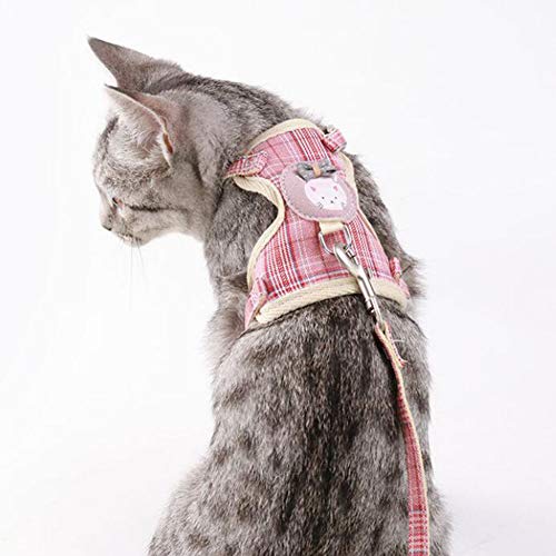  XxiaoTHAWxe Pet Leash Traction Rope, Pet Nylon Mesh Harness Leash Collar Clothes Vest Cat Kitten Cord Traction Rope For Walking Training Running - Blue L