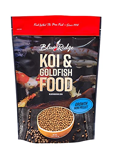  Blue Ridge Fish Food Pellets [2lb] Koi And Goldfish Growth Formula, Mini Floating Pellet, Balanced Diet