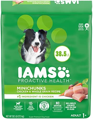  IAMS Adult Minichunks Small Kibble High Protein Dry Dog Food With Real Chicken, 40 Lb. Bag