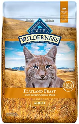  Blue Buffalo Wilderness High Protein, Natural Adult Dry Cat Food, Denali Dinner With Wild Salmon, Venison & Halibut 4lb