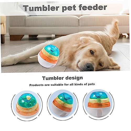  Pet Food Ball Toy Treat Tower Dog Cat Slow Feeder Dog Bowl Treat Dispenser Dog Toy Interactive Toys Pet Supplies For Dogs Cats (Colorful)