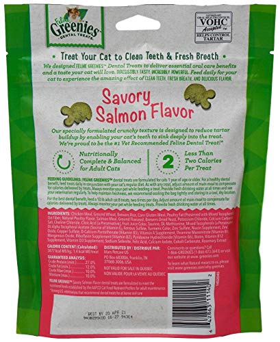  Feline Greenies Dental Crunchy Treats For Cats 3 Flavor Mega Variety Pack | (1 Each): Oven Roasted Chicken, Tempting Tuna, Savory Salmon (4.6 Ounces) | Plus Fun Animal Facts Booklet Bundle