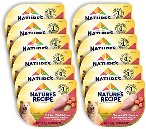  Nature's Recipe Wet Dog Food, Chicken & Wild Salmon In Broth Recipe, 2.75 Ounce Cup (Pack Of 12)