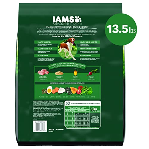  Iams Advanced Health Immune Health Chicken & Superfoods Recipe Adult Dry Dog Food, 13.5 Lb. Bag