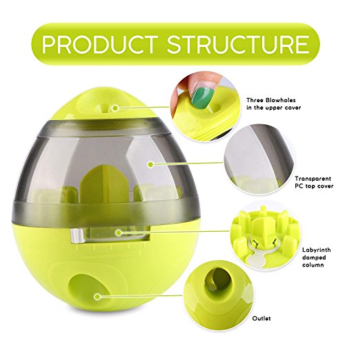  Eileen&Elisa Dog & Cat Toy Pet Food Container Dog Slow Feeder Bowl Cat Puzzle Dispenser, Small Interactive Collapsible Stimulating Play Toy, Adjustable Treats Eat Canister, Funny Maze Gym Ball