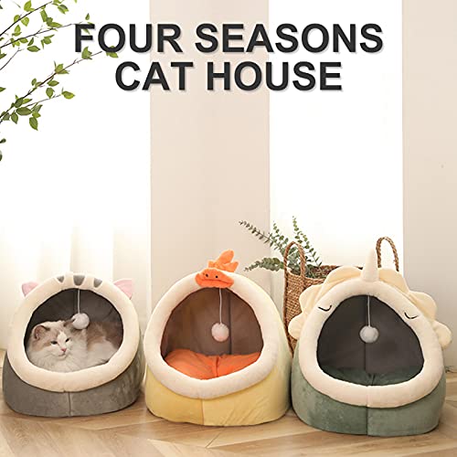  JENPECH Cat Bed Cave For Indoor Cats - Soft Cute Small Cat Bed Warm Pet Basket Kitten Lounger Cushion For Home - Small Pet Bed That Serves As A Cat Cave, Cat Condo