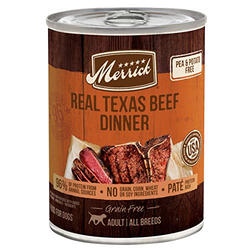  Merrick Grain Free Wet Dog Food Real Texas Beef Recipe - 12.7 Ounce (Pack Of 12)