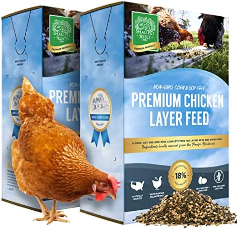  Small Pet Select Chicken Layer Feed Pellets | 18% Protein Level | Corn-Free, Soy-Free, Non-GMO | All Natural US Locally Sourced Ingredients | 40lb