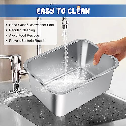  Bwogue 3 Gallons Extra Large Dog Water Bowl For Large Dogs, Durable Stainless Steel Dog Bowl For Dogs, High Capacity Dog Water And Food Bowls For Large, X-Large Dogs, 2 Pack