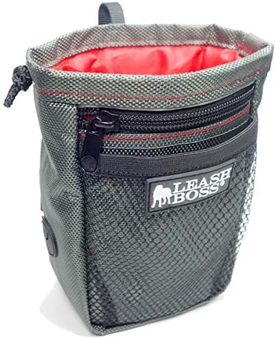  Leashboss Dog Treat Pouch For Training | Training Treat Pouches For Pet Training | Treat Bag For Dog Training | Portable Kibble Snack Container For Pets | Fanny Pack Waist Belt Transport On The Go