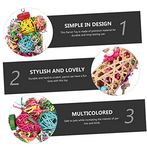  Puppy Chew Toy Puppy Chew Toy Puppy Chew Toy 9 Pcs Training Birdcage Toys Pendants Woven Rattan Toy Parakeet Parrot Hanging Cockatiel Chewing Pet Pendant Chew Bird Bird Toy Bird Toy Bird Toy