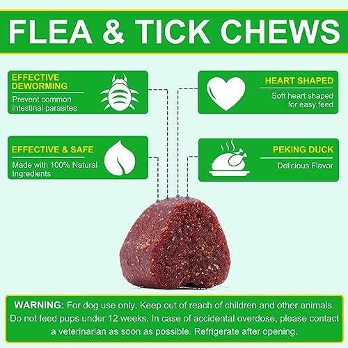  Flea & Tick Prevention For Dogs Chewable, Natural Flea And Tick Supplement For Dogs, 150 Flea And Tick Chews For Dogs, Oral Flea Pills For All Breeds And Ages Dogs