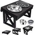  MDEHOPET Elevated Dog Bowls For Large Dogs, 3 Adjustable Heights Raised Pet Bowl Stand Feeder With Slow Feeder Bowl 2 Stainless Steel Food & Water Bowls For For Small Medium Large Dogs And Pets