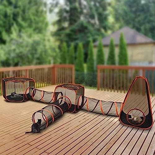  NOLLAM 6-in-1 Outdoor Large Cat Tent, Pop Up Cat Playpen With Cat Tunnel, Cat Houses & Condos, Portable Cat Playpen Outdoor Enclosures For Cat, Kitty, Dog, Puppy, Rabbit