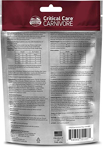  Oxbow 3 Pack Of Critical Care Carnivore, 2.47 Ounces Each, Support Supplement For Small Pets