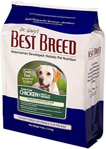  Best Breed Dr. Gary's Grain Free Farmer's Recipe Slow-Cooked In USA, Natural Dry Dog Food For All Breeds And Sizes, 4lbs.