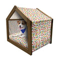  Lunarable Pepper Wooden Pet House, Vegetarian Food And Vegetables Pattern Exotic Hot Ingredients Mexican Cusine Element, Outdoor & Indoor Portable Dog Kennel With Pillow And Cover, Medium, Multicolor