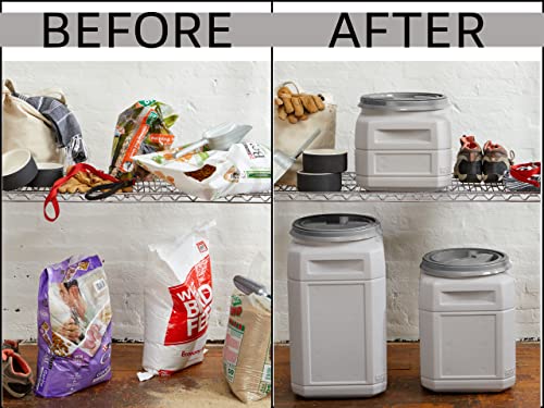  Mighty Tuff 13 Gallon/up To 54 Pound Pet Food Storage Container With Airtight Lid And Built-In Handles For Easy Transport, Made For Durable And Versatile Storage