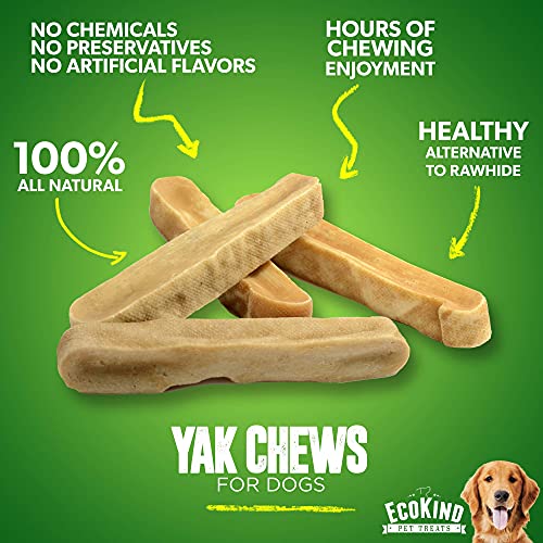  EcoKind Pet Treats Gold Yak Dog Chews | Grade A Quality, Healthy & Safe For Dogs, Odorless, Treat For Dogs, Keeps Dogs Busy & Enjoying, Indoors & Outdoor Use (Small (Pack Of 8))