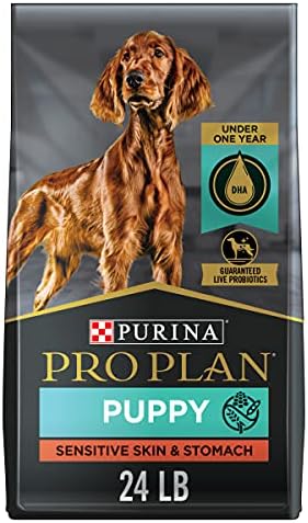  Purina Pro Plan Sensitive Skin And Stomach Puppy Food With Probiotics, Salmon & Rice Formula - 24 Lb. Bag