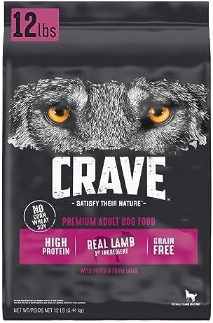  CRAVE Grain Free High Protein Adult Dry Dog Food With Lamb, 4 Lb. Bag