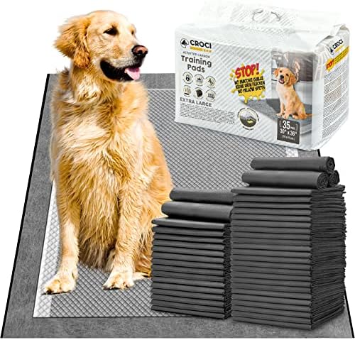  CROCI XXL 30"x36" Charcoal Pads For Dogs, Odor-Control Carbon Pee Pads For Dogs Absorbs Up To 10 Cups Of Liquid, 6-Layer Leak-Proof & Quick Dry Dog Training Pads, Disposable (35 Counts)