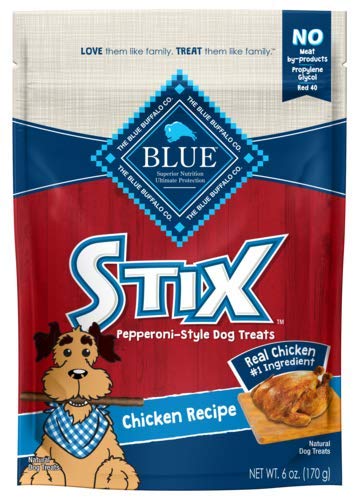  Blue Buffalo Stix Pepperoni-Style Chicken Recipe Dog Treats (Pack Of 4)