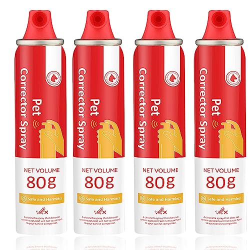  PET Corrector Dog Trainer, 80ml 4 Pack Pet Corrector Spray For Dog To Stops Barking, Jumping Up, Place Avoidance, Food Stealing, Dog Fights, Attacks & Unwanted Dog Behaviour. Safe, Humane & Effective