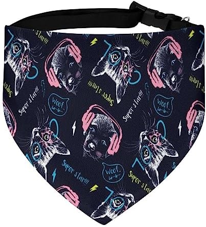GENERIC Red Skulls On Dark Texture Background Pet Bandana Collar - Scarf Collar - Art Dog Bandana Minimal Head Cicumference