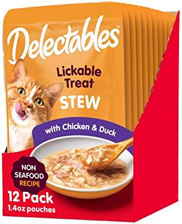  Hartz Delectables Non-Seafood Stew Lickable Wet Cat Treats, Chicken & Duck, 1.4 Ounce (Pack Of 12)