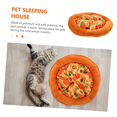  Mipcase 2pcs Cat Nest Winter Pet Warm Mat Cat Bed Pizza Cat Bed Large Cat House Soft Toy Big Cat Little Cat Winter Cat House Cat Hideaway Cat Beds Cloth Pet Bed The Dog Outdoor Cat Bed