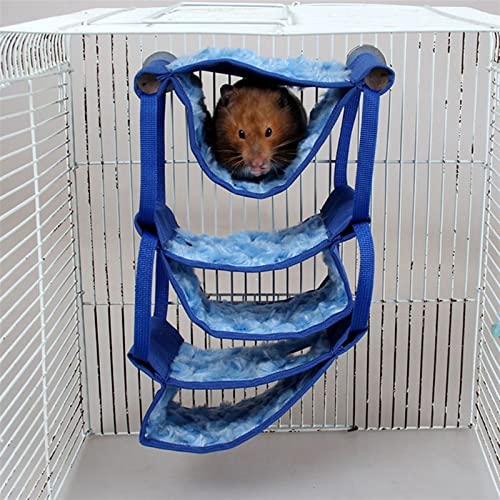 TOONZZ Pet Nest Multi-Layer Small Animals Toy Bed Resting Hamster Hammock Playing Rat Bedding Nest Platform (Color : Blue)
